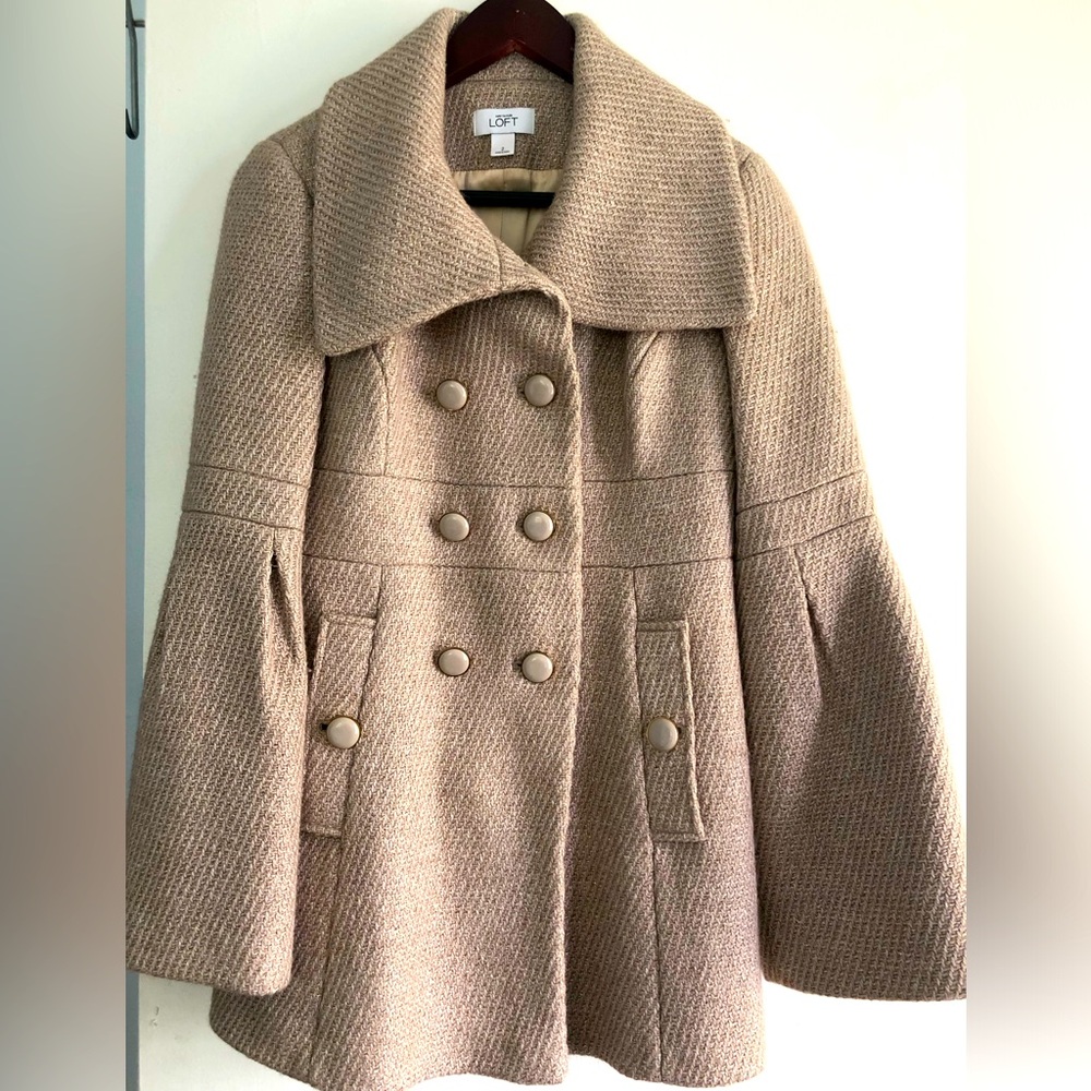 Ann Taylor Loft Golden Tweed Coat